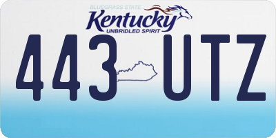 KY license plate 443UTZ
