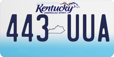 KY license plate 443UUA