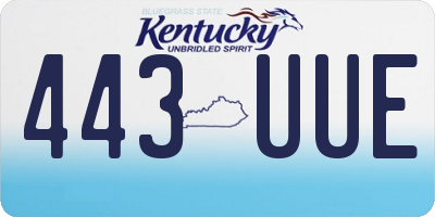 KY license plate 443UUE