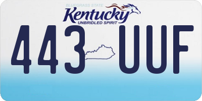 KY license plate 443UUF