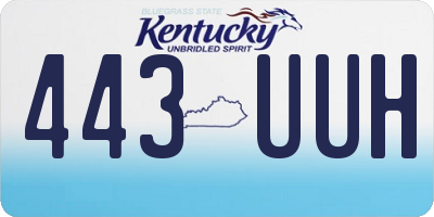 KY license plate 443UUH