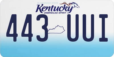 KY license plate 443UUI