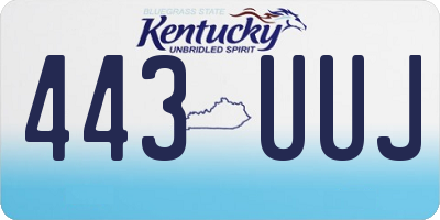 KY license plate 443UUJ