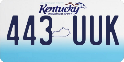 KY license plate 443UUK
