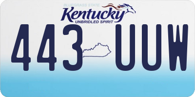 KY license plate 443UUW