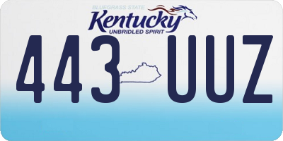 KY license plate 443UUZ
