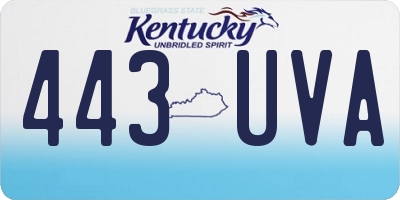KY license plate 443UVA
