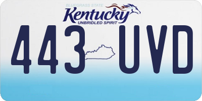 KY license plate 443UVD