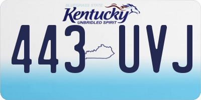 KY license plate 443UVJ