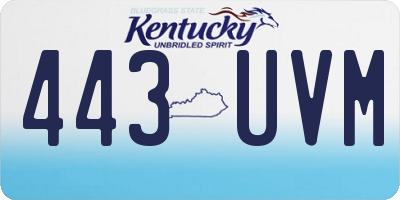 KY license plate 443UVM