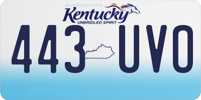KY license plate 443UVO