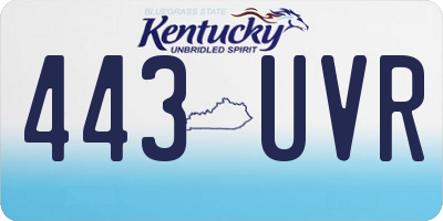 KY license plate 443UVR