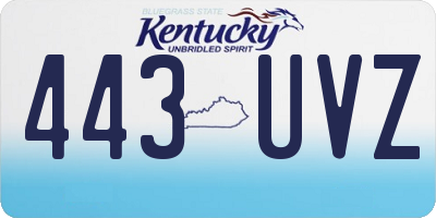 KY license plate 443UVZ
