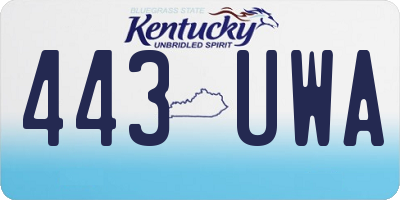 KY license plate 443UWA