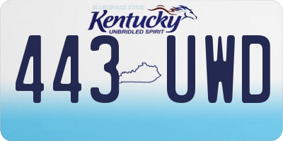 KY license plate 443UWD