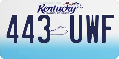 KY license plate 443UWF