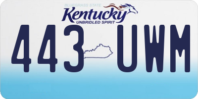 KY license plate 443UWM