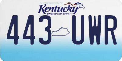 KY license plate 443UWR