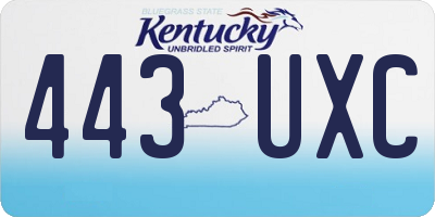KY license plate 443UXC