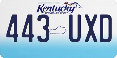 KY license plate 443UXD