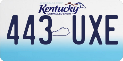KY license plate 443UXE