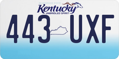 KY license plate 443UXF