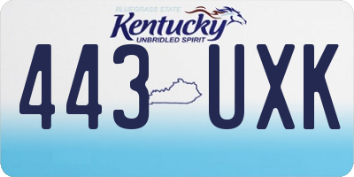 KY license plate 443UXK