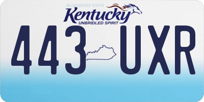 KY license plate 443UXR