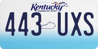KY license plate 443UXS