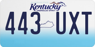 KY license plate 443UXT