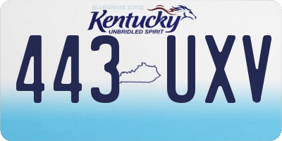 KY license plate 443UXV