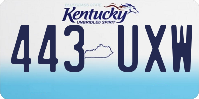 KY license plate 443UXW
