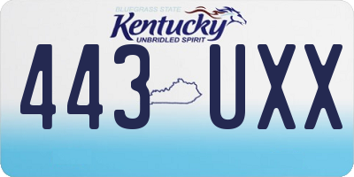KY license plate 443UXX