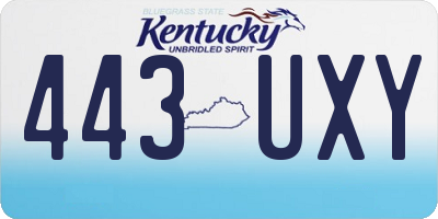 KY license plate 443UXY