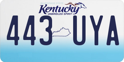 KY license plate 443UYA
