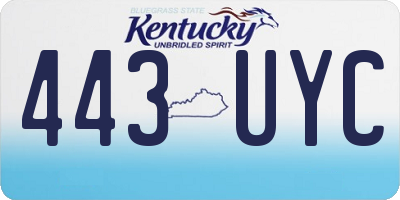KY license plate 443UYC