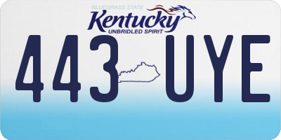KY license plate 443UYE