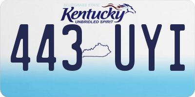 KY license plate 443UYI