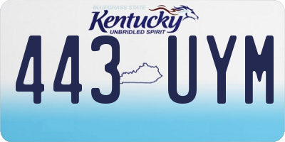 KY license plate 443UYM