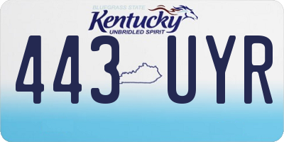KY license plate 443UYR