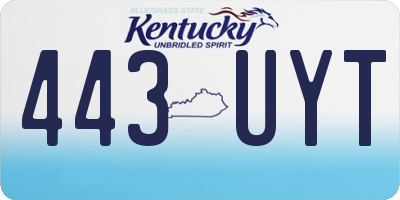 KY license plate 443UYT