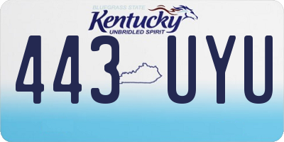 KY license plate 443UYU
