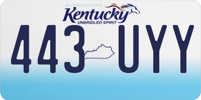 KY license plate 443UYY