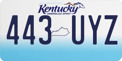 KY license plate 443UYZ