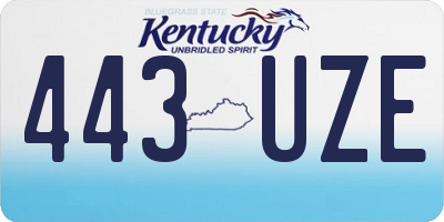 KY license plate 443UZE