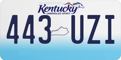 KY license plate 443UZI