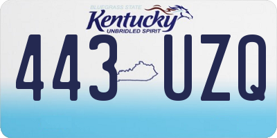 KY license plate 443UZQ