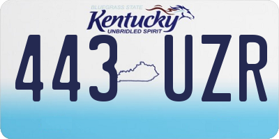KY license plate 443UZR