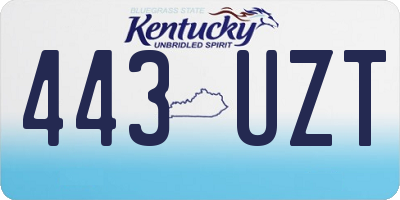 KY license plate 443UZT