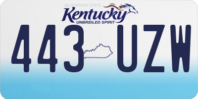 KY license plate 443UZW